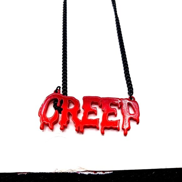 Creep Pendant Chain Necklace-Red+ Black Halloween + Gift Box - Picture 2 of 7